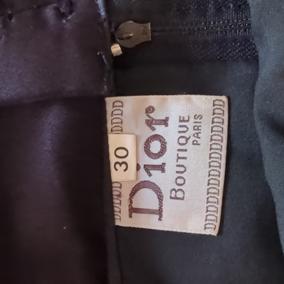 Auth Vintage Dior Boutique Black satin pleated pencil skirt button front detail - Picture 6 of 7